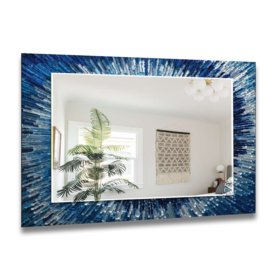 Blue Splash Wall Mirrors mirror with frame
