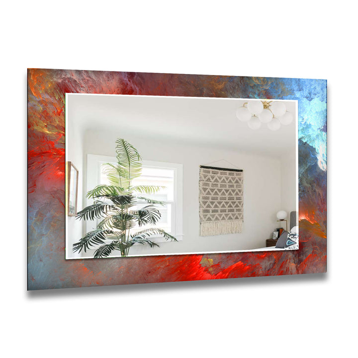 Red & Blue Abstract Wall Mirrors Marble Wall Mirror
