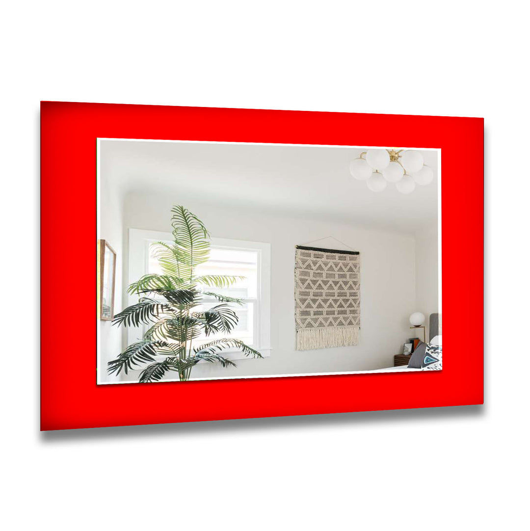 Red Wall Mirror Framed Mirror
