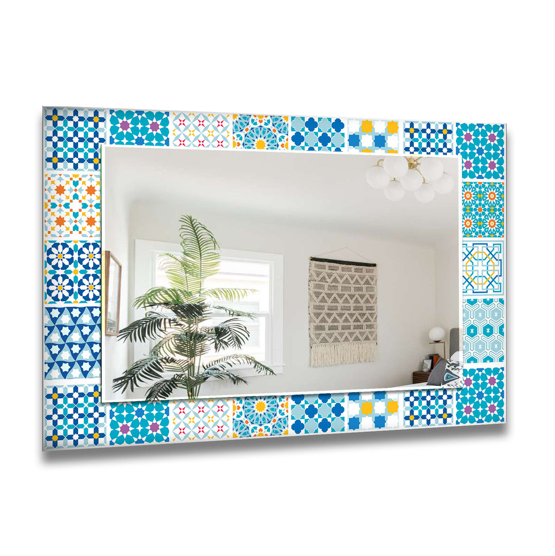 Mosaic Design Light Blue Wall Mirror led mirrors
