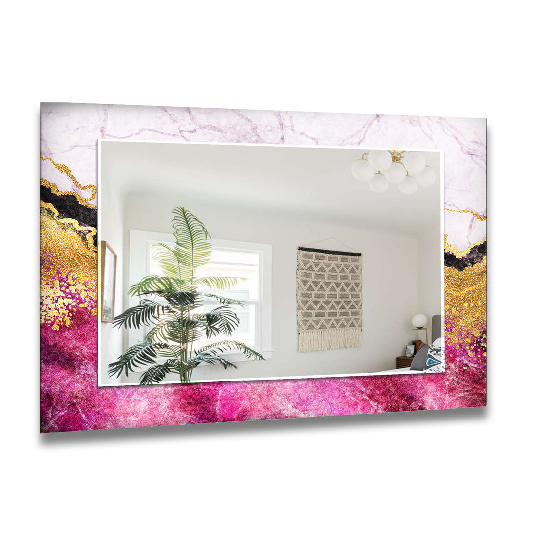 Pink & Golden White Wall Mirror large living room mirror
