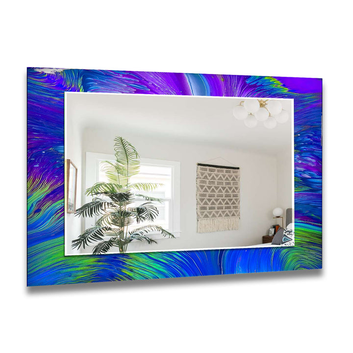 Abstract Purple and Green Wall Mirrors Abstract Wall Mirror
