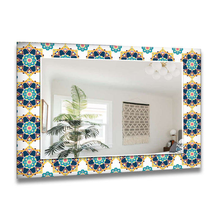 Mosaic White & Green Wall Mirror oversized mirror
