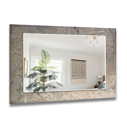 Brown Abstract Tempered Glass Wall Mirror