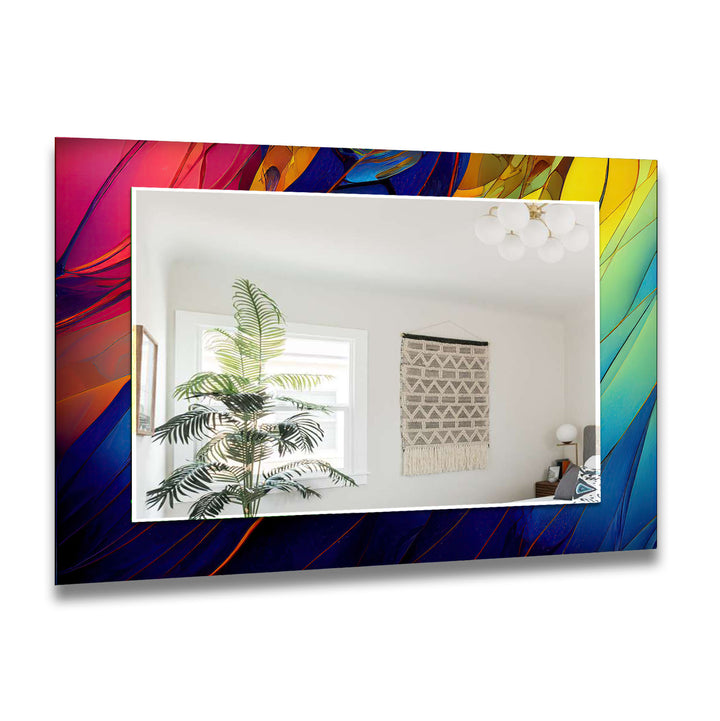 Modern Colored Abstract Wall Mirror Living Room Wall Mirror
