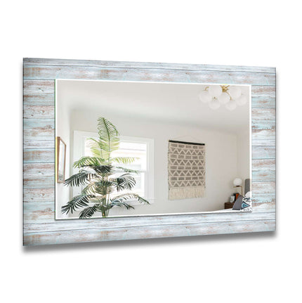 Abstract Tempered Glass Wall Mirror