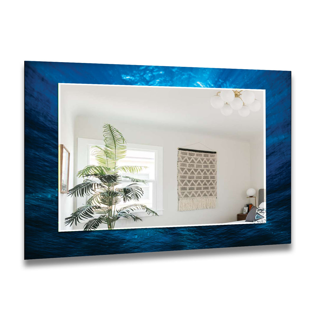 Dark Sea Blue Wall Mirror big mirror for living room
