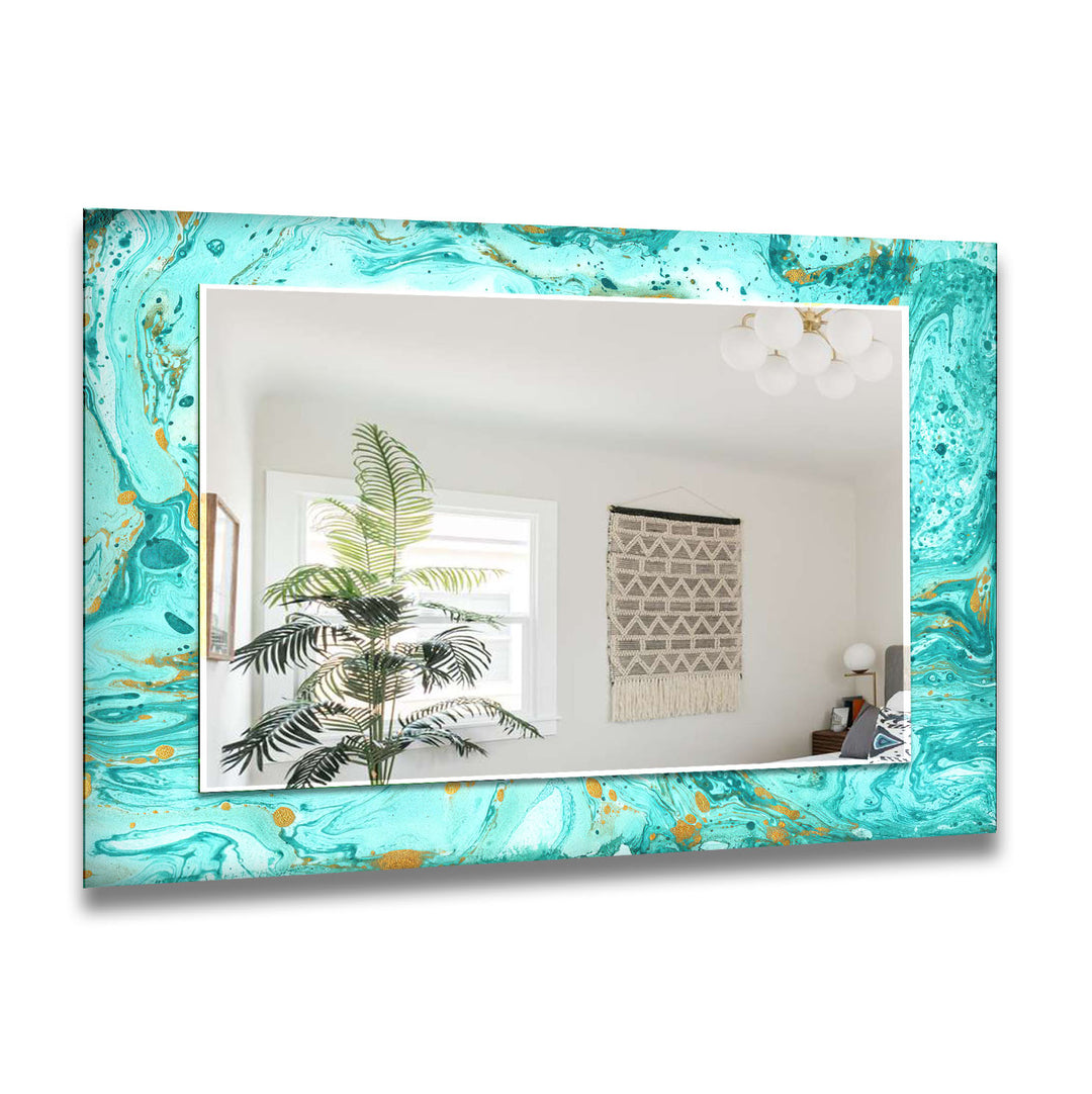 Turquoise & Golden Wall Mirrors wall mirror
