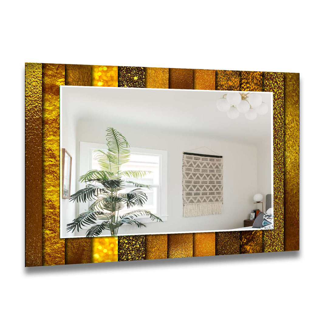 Golden Abstract Wall Mirror Living Room Wall Mirror
