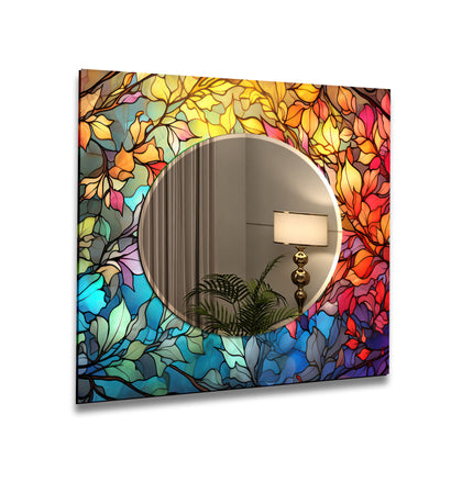 Stained Tempered Glass Wall Mirror