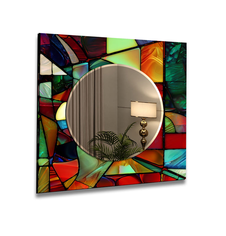 Stained Neon Oil Art Wall Mirror Decorative Wall Mirror
