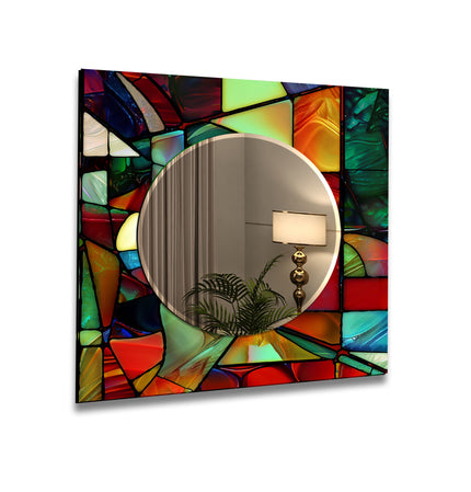 Stained Tempered Glass Wall Mirror