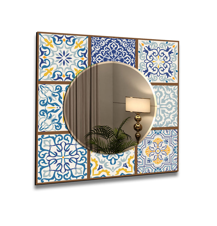 Brown & Blue Mosaic Wall Mirror big mirror
