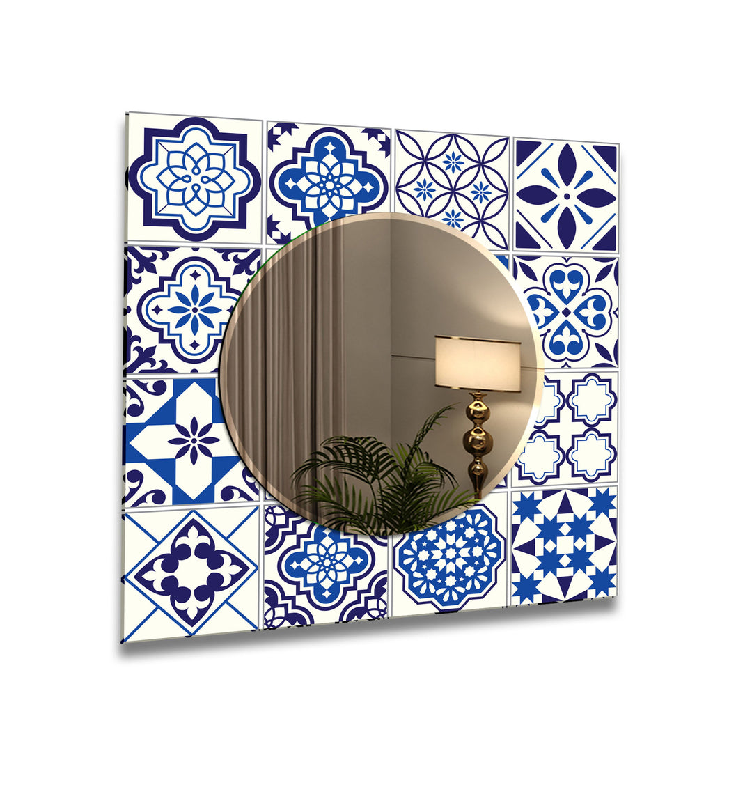 Mosaic Design White Wall Mirrors Bathroom Mirror
