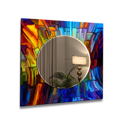 Stained Tempered Glass Wall Mirror