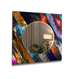 Abstract Tempered Glass Wall Mirror