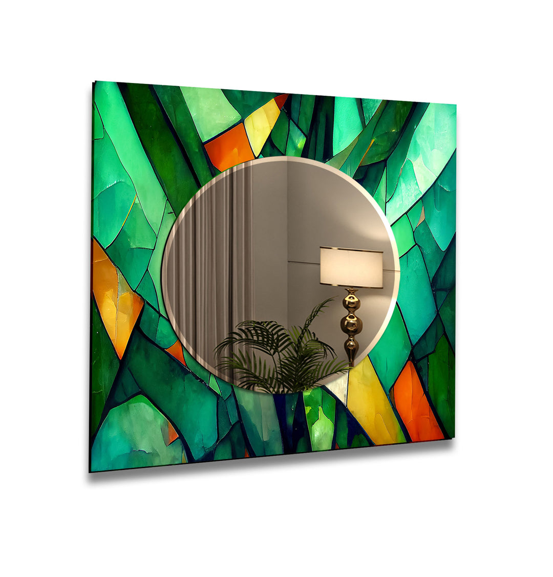 Green Stained Wall Mirror led mirrors
