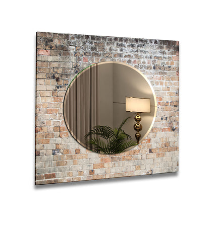 Abstract Tempered Glass Wall Mirror