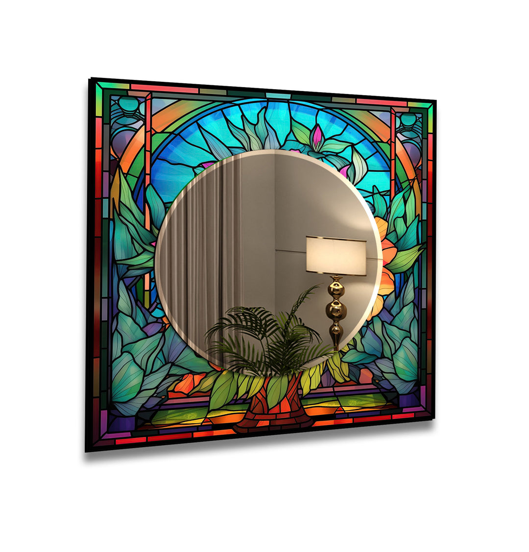 Stained Colored Design Wall Mirror wall mirror
