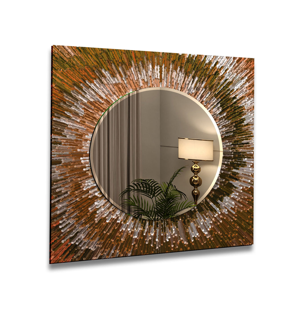 Brown Splash Wall Mirror Bedroom Wall Mirror
