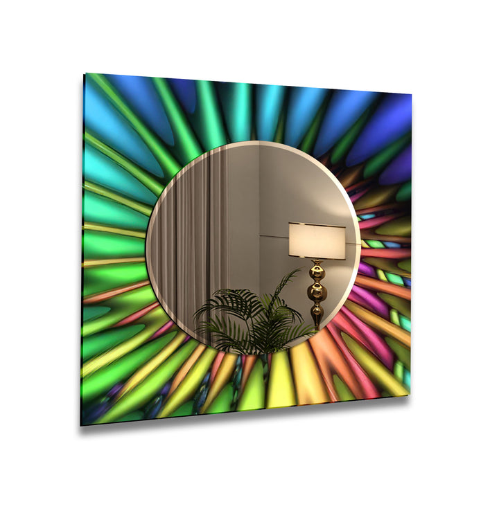 Rainbow Colors Abstract Wall Mirror mirrors in black
