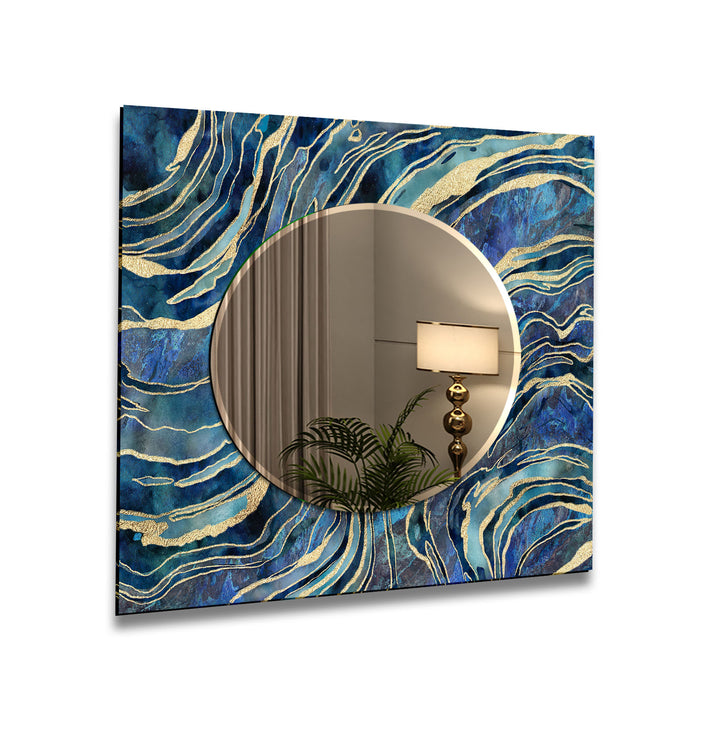 Blue & Navy Blue Wall Mirror Decorative Mirror
