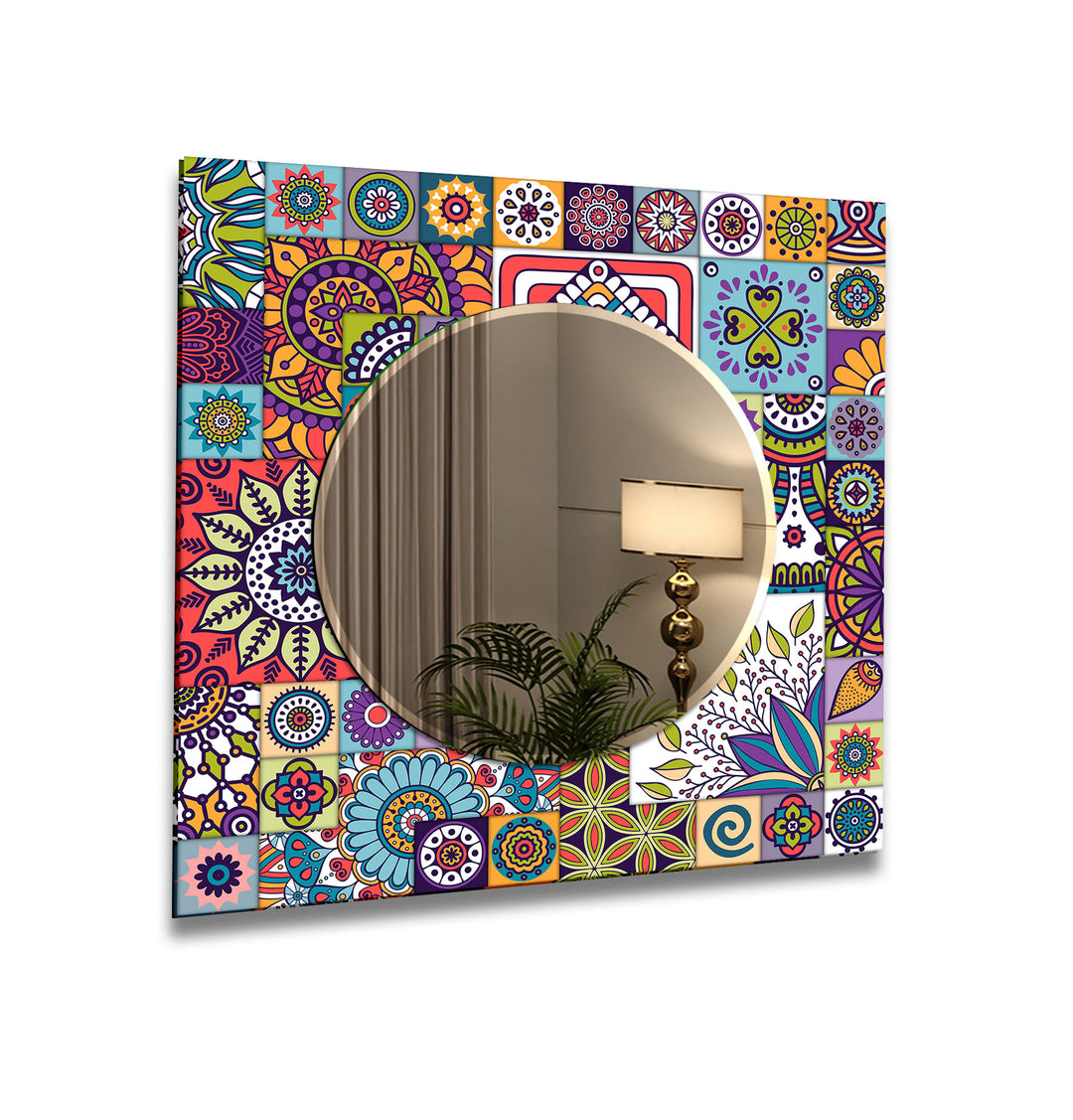 Multipattern Mosaic Wall Mirror Bathroom Mirror
