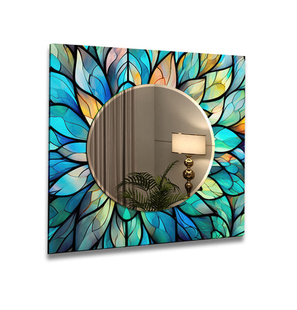 Stained Tempered Glass Wall Mirror