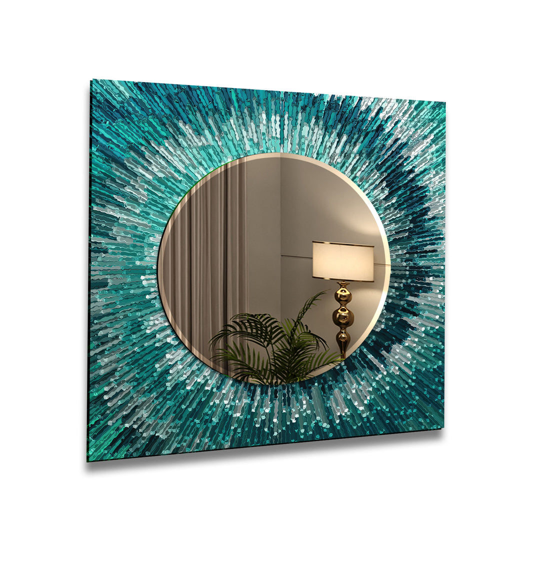 Turquoise Splash Wall Mirror Decorative Mirror
