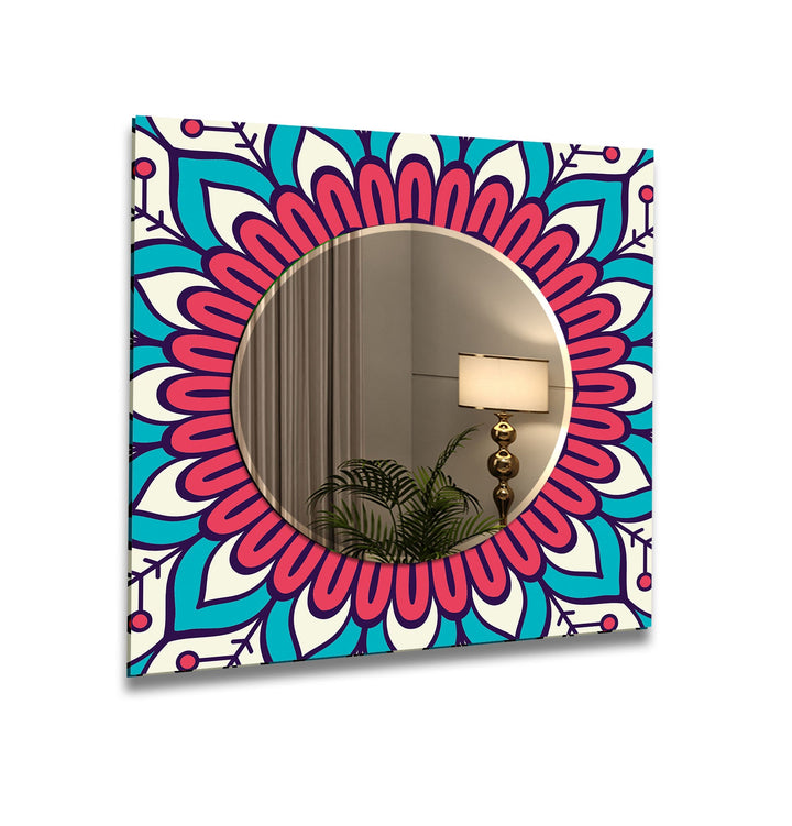 Pink & Blue Mandala Wall Mirror Mosaic Wall Mirror
