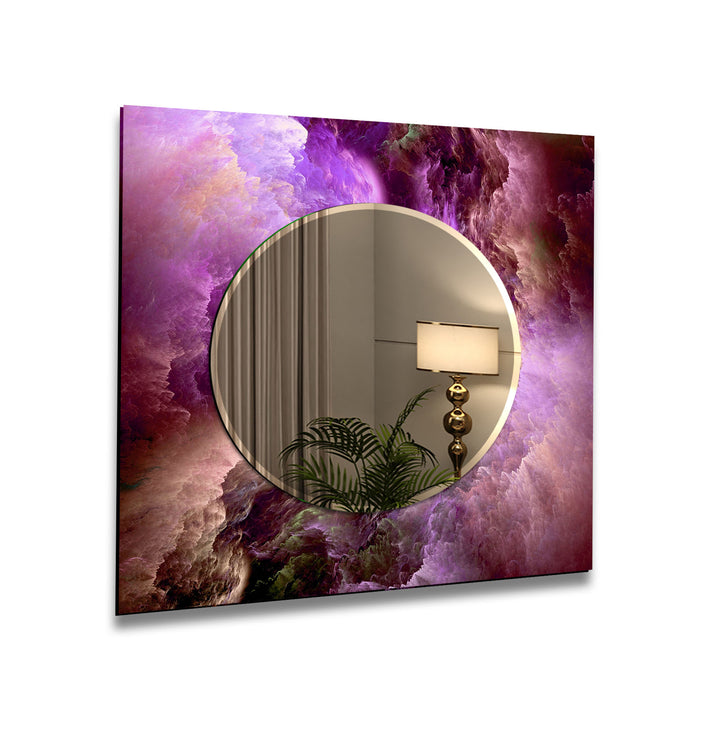 Purple Smoke View Wall Mirror Mosaic Mirror 
