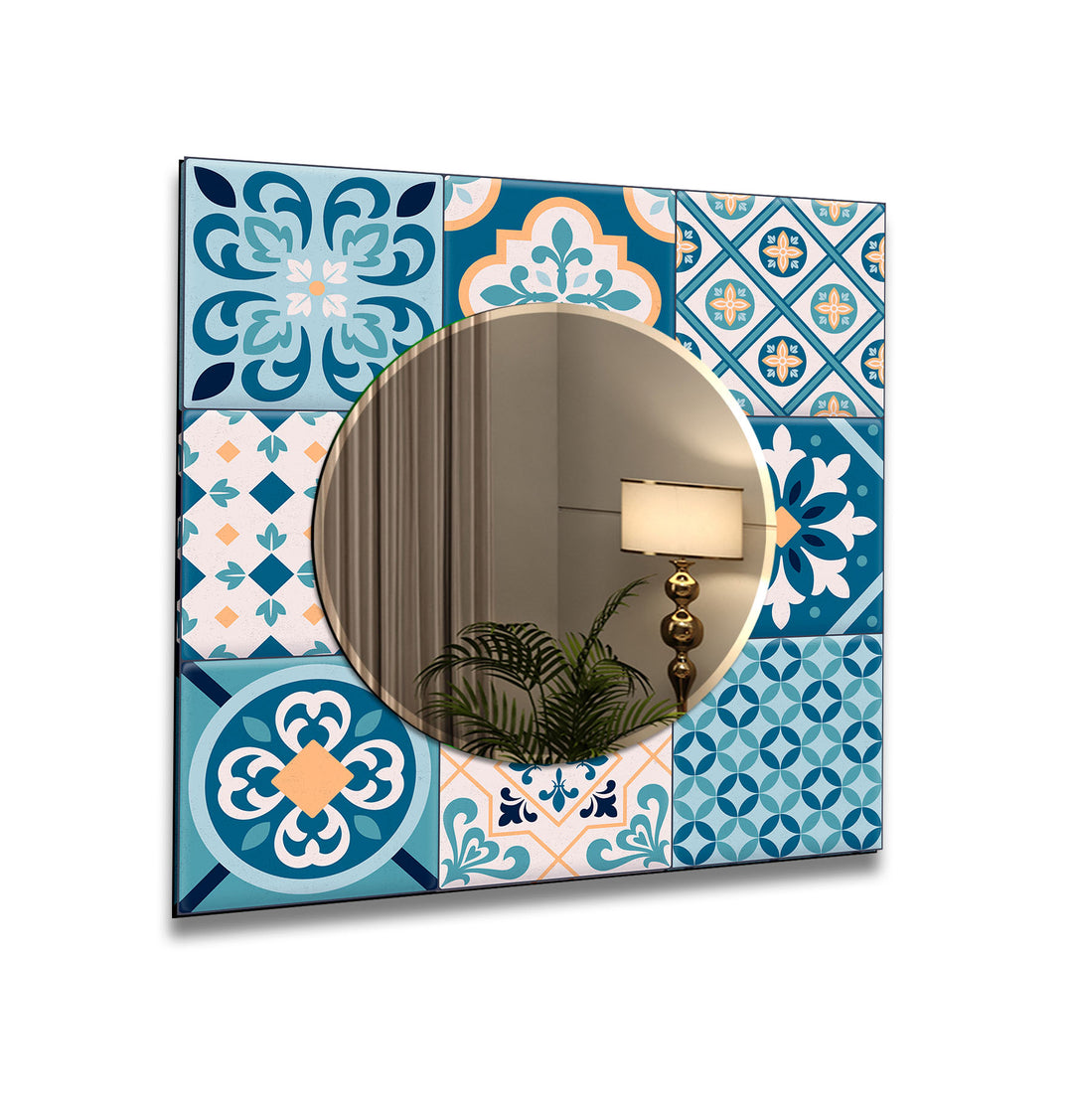 Mosaic Blue Design Wall Mirror Green Wall Mirror
