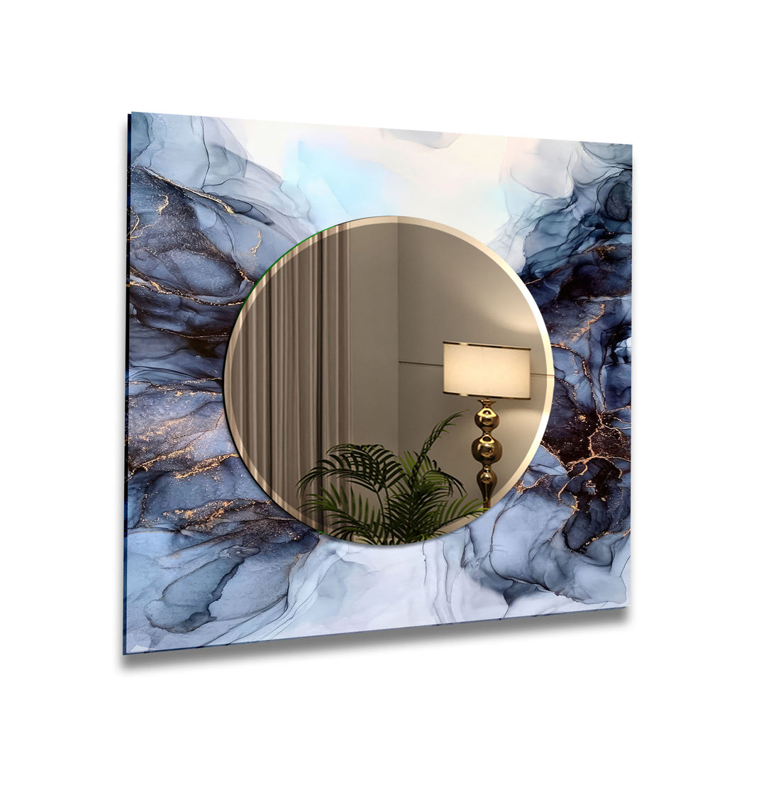 Abstract Grey Smoke Wall Mirrors Living Room Mirror
