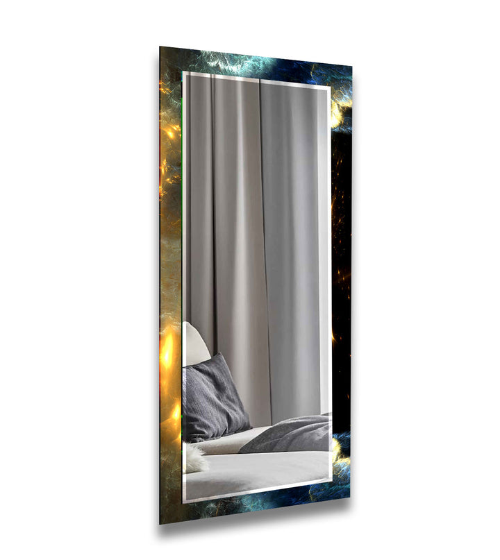 Orange and Black Space Wall Mirror Modern Wall Mirror
