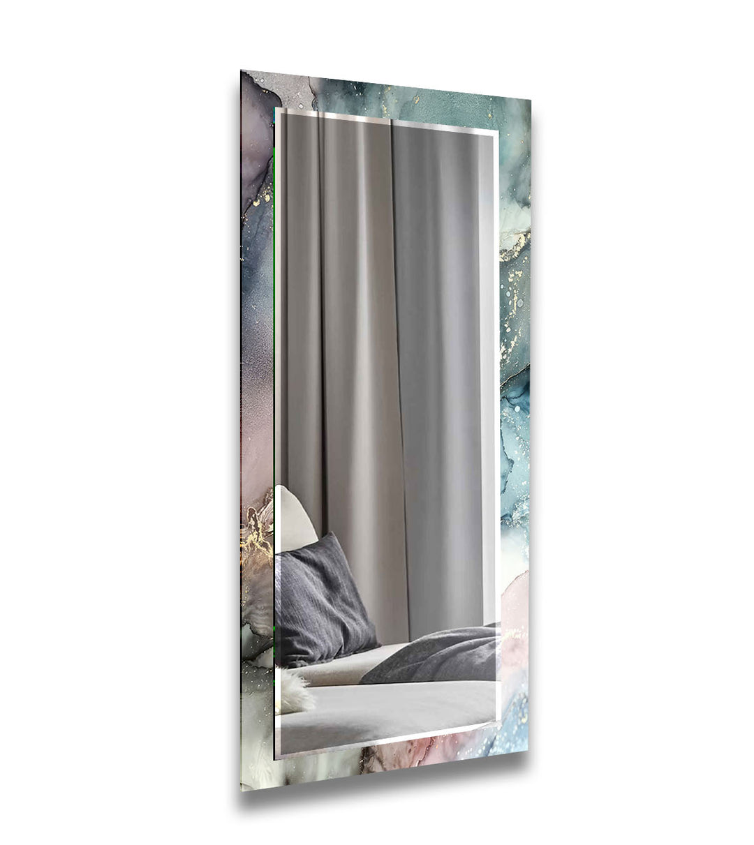 Gray White Abstract Wall Mirror Abstract Mirror
