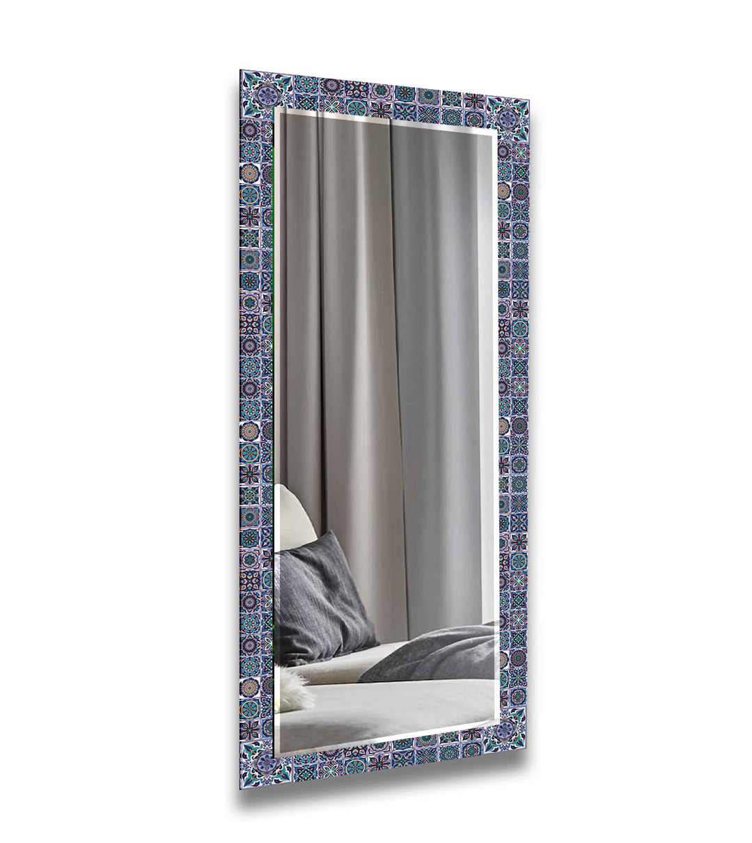 Green and Blue Mandala Wall Mirror Marble Wall Mirror
