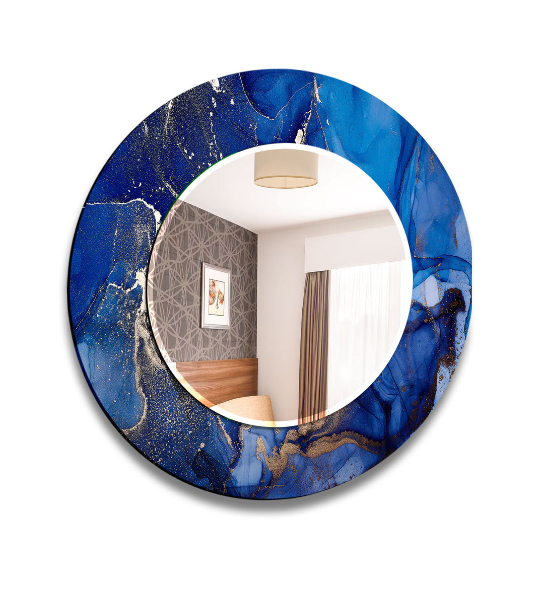 Dark Blue Abstract Wall Mirrors Black Wall Mirror
