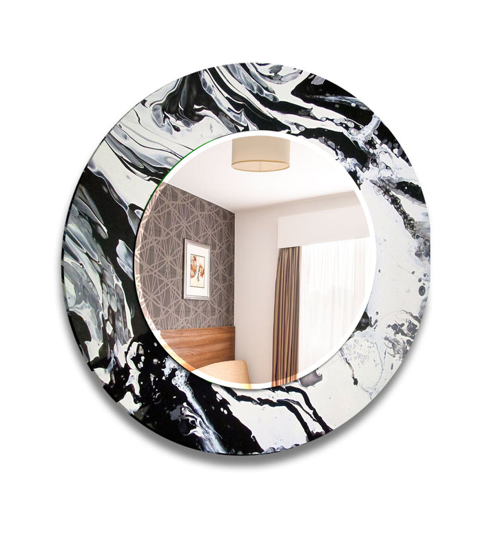 Modern Black & White Marble Wall Mirror oversized wall mirrors
