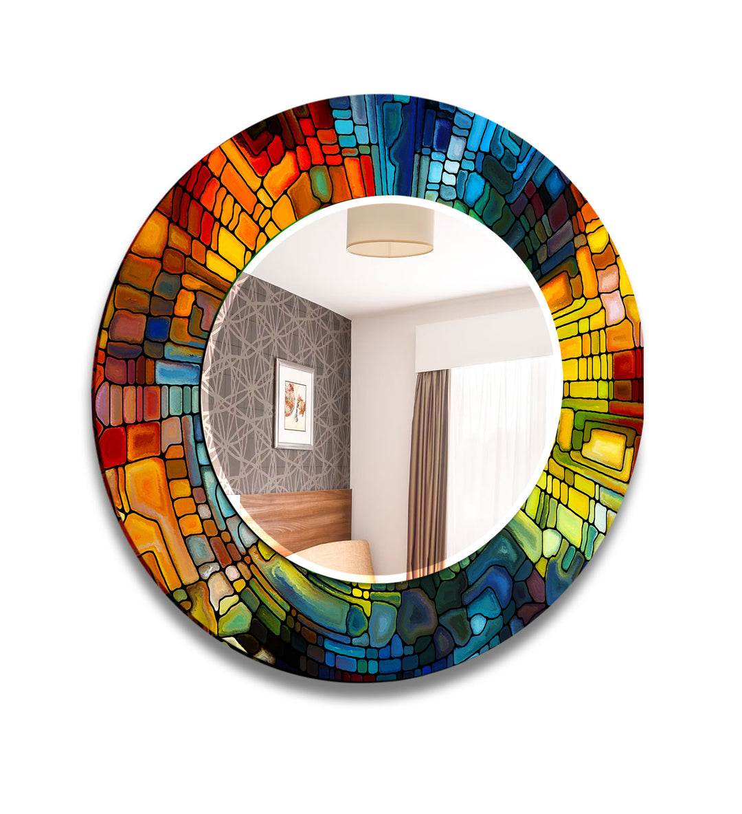 Colored Stained Wall Mirror Long Mirror
