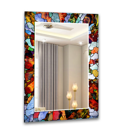 Stained Tempered Glass Wall Mirror