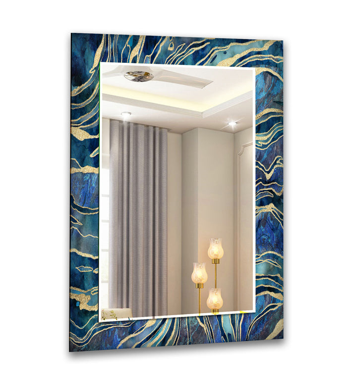 Dark Blue Modern Mirror