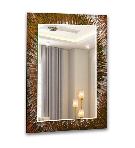 Abstract Tempered Glass Wall Mirror