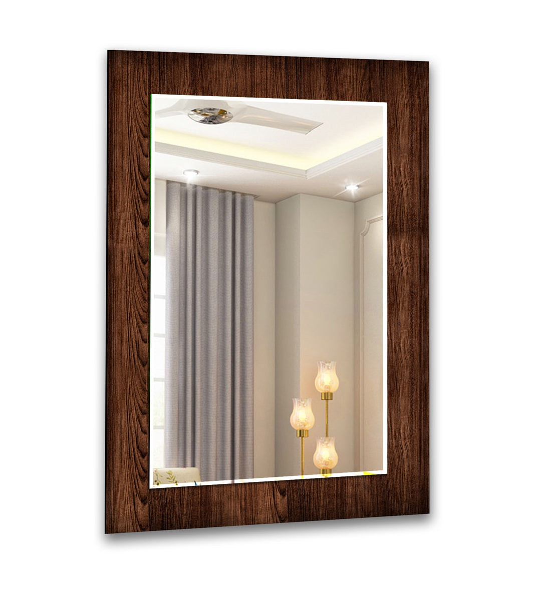 Dark Brown Wood Wall Mirrors mirrors in black
