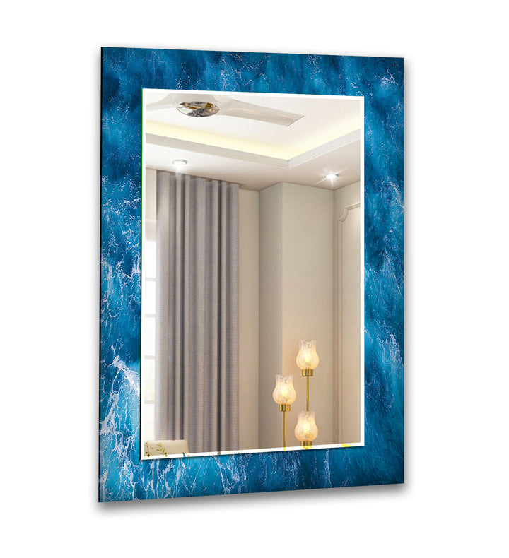 Blue Ocean Wave Wall Mirrors gold mirror
