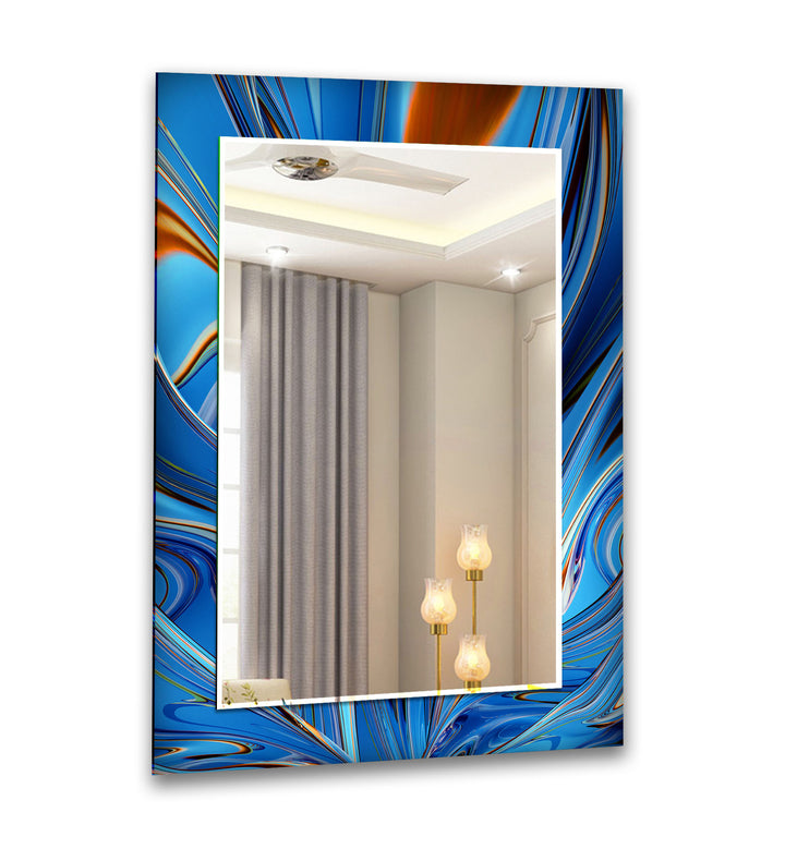 Blue Marble Abstract Wall Mirrors Long Mirror
