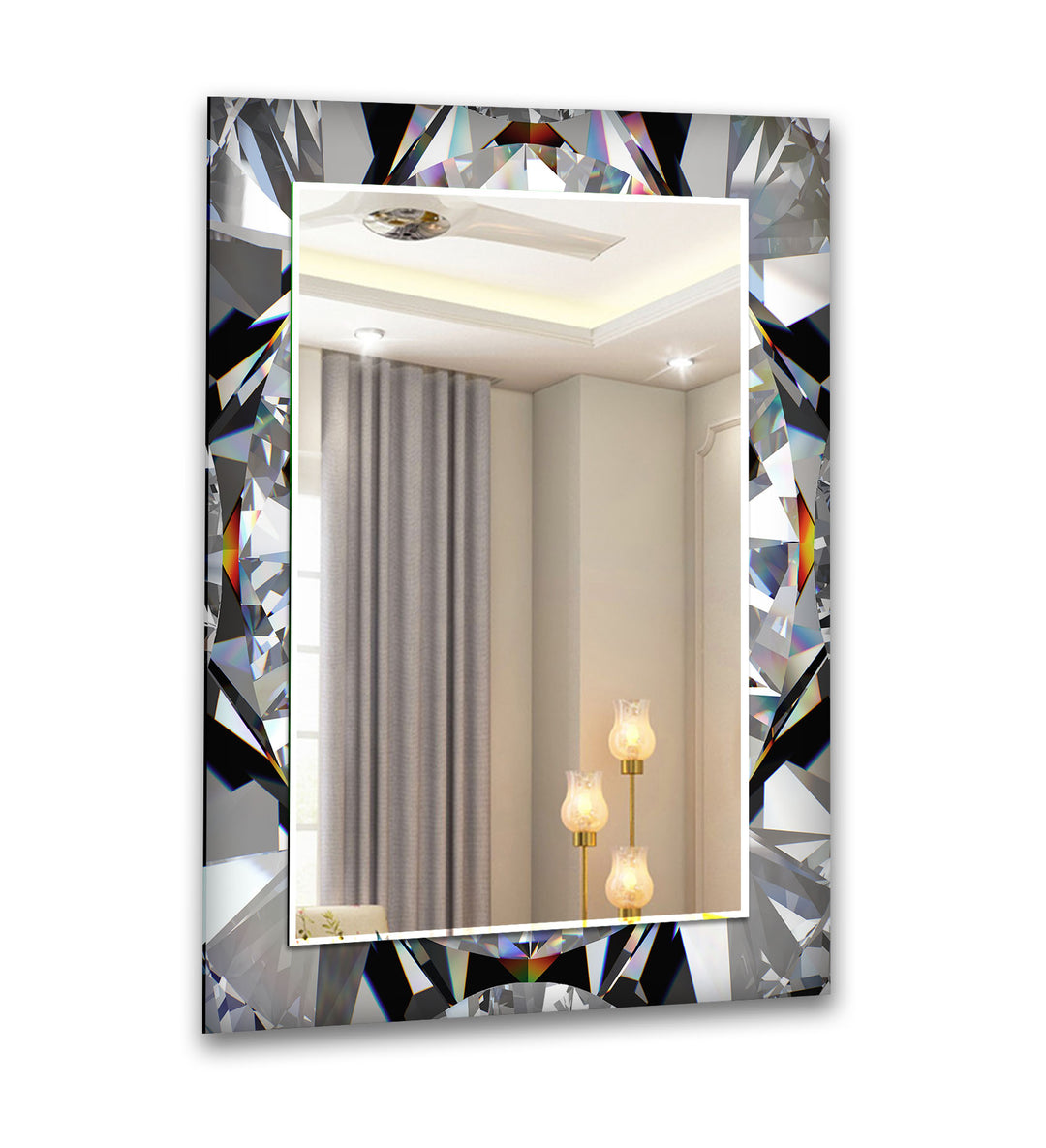 Shiny Diamond Wall Mirror Square Mirror
