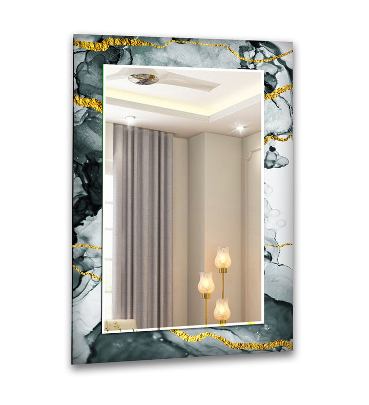 Black & Silver Golden Wall Mirror mirror art
