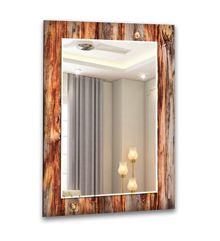 Wooden Tempered Glass Wall Mirror