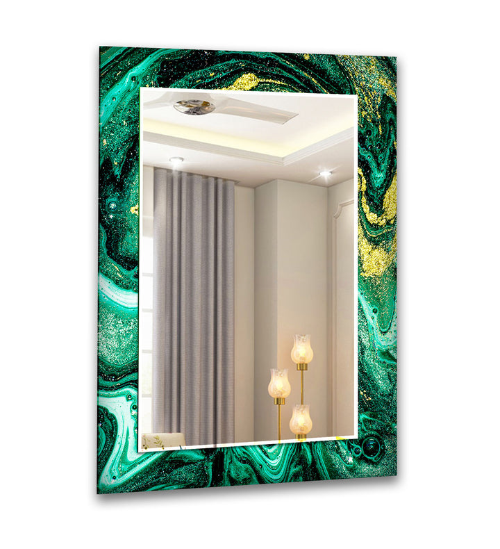 Green Epoxy Design Wall Mirror Long Wall Mirror
