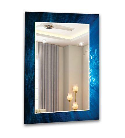 Abstract Tempered Glass Wall Mirror